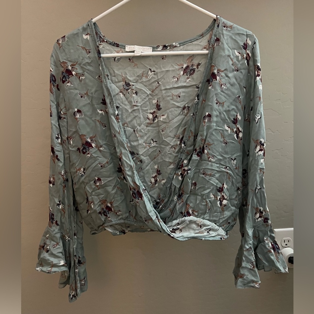 Green Floral Blouse